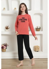 Resim Akbeniz Kız Çocuk Penye Pijama Takım 20423 Mercan 