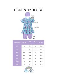 Resim My Kids Wear Kız Çocuk Desenli Şortlu Bone Li Mayo Takımı 12574 Lila 