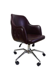 Resim Çalışma Sandalyesi Kapitone Desenli Örümcek Yıldız Ayaklı Bordo 