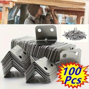 Resim 100 adet (20 L-Şekilli Destekler + 80 Vida): Çekmeceleri, Rafları ve Duvar Birimleriyi Sabitlemek İçin Sağlam Demir Destekler 