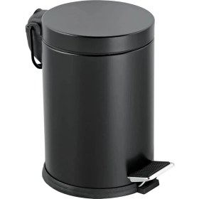 Resim CetKing Premium Serisi 5 Litre Hacimli Paslanmaz Banyo-Mutfak Pedallı Çöp Kovası Siyah, 5l 