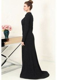 Resim Raika Moda Parıltılı Sahra Tesettür Abiye Siyah 