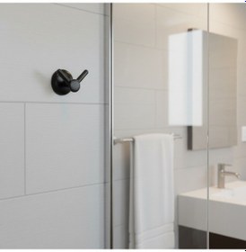 Resim Yapışkanlı Bornoz Askılığı Siyah V Bornozluk Paslanmaz Duvara Monte Banyo Havlu Askısı 