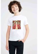 Resim Anime One Piece King Of Pirate Baskılı Unisex Çocuk Beyaz T-Shir 