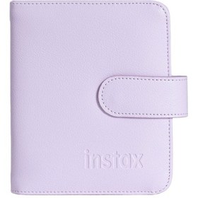 Resim Fujifilm Instax Mini 12 Fotoğraf Makinesi + 10'lu Film + Çerçeve + + Kare Albüm + Deri Kılıf Seti Lila 