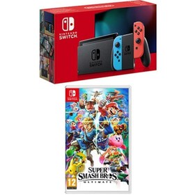 Resim Switch Konsol Neon Red Blue + Super Smash Bros Ultımate Switch Oyun 