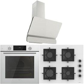 Resim FryArt Beyaz Ankastre Set (GLO 206SC BASK - Calipso GLF 63CB- GLD 084B) 