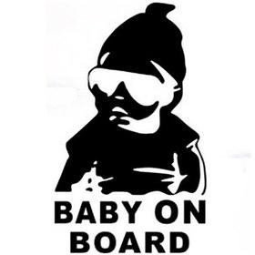 Resim 20 Adet 14 9 Cm Gemide Bebek Serin Arka Yansıtıcı Güneş Gözlüğü Çocuk Araba Çıkartmaları Uyarı Çıkartmaları Siyah 