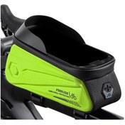 Resim Monyee Jant Çerçevesi İçin Su Geçirmez Eva Sert Kasa Bisiklet Çantası - 1.7l, 7 İnç Telefon Kutusu, Şeffaf Dokunmatik Ekran, 3 Ayarlanabilir Kayışlı, Dağ Bisikleti/ Yol Bisikleti Uyumlu - Parlak Sarı Sarı 