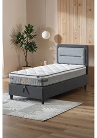 Resim Gisela Tek Kişilik Sandıklı Baza + Full Ortopedik Antibakteriyel Pedli Yatak + Başlık 3 Lü Set 100 x 200 