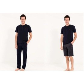 Resim U.S. Polo Assn. Erkek 3 lü Pijama Takım 12005 Lacivert 