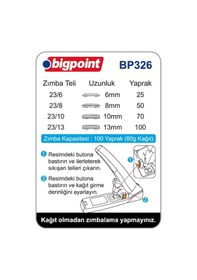 Resim Bigpoint Zımba Makinesi Arşiv Tipi 100 Yaprak (%70 Güç Tasarruflu 