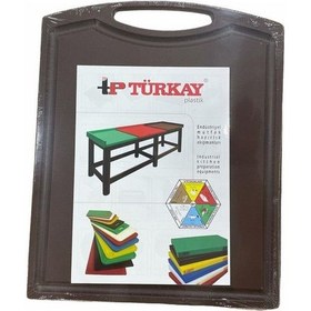 Resim Türkay Polietilen Kesme Tahtası Tutmalı Kahverengi 26.5X32.5X1Cm 