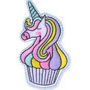 Resim Aplike Ütü İle Yapışan Unicorn Pembe Arma 5x4 cm 