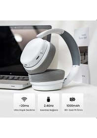 Resim Aula G7 Pro Tri Mode Kablosuz Rgb Gaming Mikrofonlu Oyuncu Kulaklığı 7.1 Surround Ses 40mm Driver Düşük Gecikme E-spor Kulaklık Beyaz 