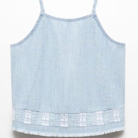 Resim MANGO Kids İşlemeli saçaklı bluz 