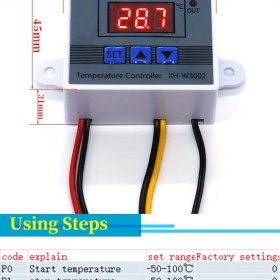 Resim Dijital Termostat XH-W3002 LED Ekranlı Sıcaklık Kontrol Cihazı 220V 