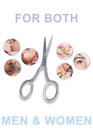 Resim Muggio Kaş, Kirpik ve Burun Makası Çok Amaçlı (Paslanmaz Çelik) Saç Kesim Makası 