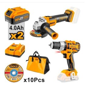 Resim Ingco CKLI6015 Li-ion Akülü 2 'li Kombo Set - Matkap Ve Avuç Taşlama 2 Akülü 