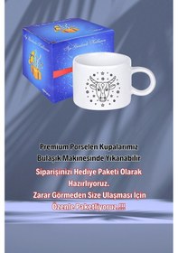 Resim Boğa Burcu Zodyak Baskılı Motto Kupa Bardak Çay Kahve Fincanı Beyaz 