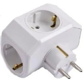 Resim Beyaz Yonca Plus Topraklı Üçlü Fiş-Priz 