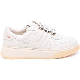 Resim Derinet Hakiki Deri Taş Aksesuarlı Kadın Sneaker 