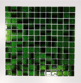 Resim MozaiKristaL Mutfak Tezgah Arası Ve Iç Dekorasyon Için, Yeşil Ve Siyah Simli Kristal Cam Mozaik 