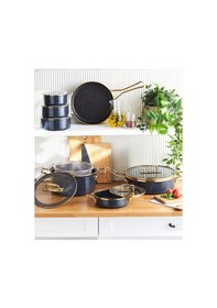 Resim Karaca Kristal Emaye Granit İndüksiyon Tabanlı 14 Parça Çeyiz Seti Antrasit 