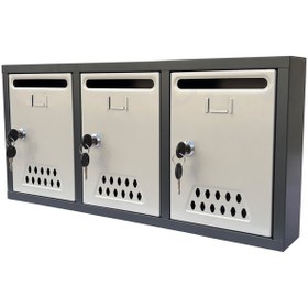 Resim veta metal Posta Kutusu 3'lü-Antrasit-Gri 