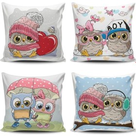 Resim Kırlent Dünyası 4Lü Kombin Dijital Baskılı Kırlent Kılıfı (372722361) 