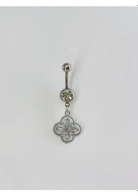 Resim Çiçek Detaylı Göbek Piercing Çok Renkli 92774818 