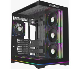 Resim Strong Balerion 7x 120 mm Fanlı Argb Kumandalı Şerit Ledli Atx Akvaryum Siyah Gaming Bilgisayar Kasası (Powersız) 