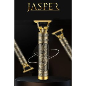 Resim Jasper Metal Gövdeli T-Bıçak Saç Ense Sakal Çizim Lazer Epilasyon Öncesi Çizim Tıraş Makinesi 