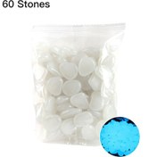 Resim Springsun 60 Adet Işık Saçan Çakıl Taşı - Akvaryum & Bahçe Dekoru, Gece Parlayan Renkli Taşlar 