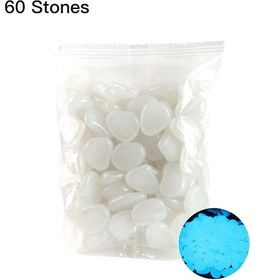 Resim Springsun 60 Adet Işık Saçan Çakıl Taşı - Akvaryum & Bahçe Dekoru, Gece Parlayan Renkli Taşlar 