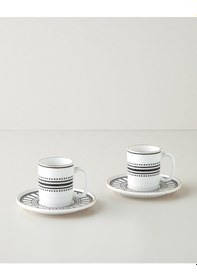 Resim English Home White Mirage Bone Porselen 4 Parça 2 Kişilik Kahve Fincan Takımı 90 Ml Siyah-beyaz-gold Siyah-beyaz-gold 