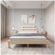 Resim Lotus X Model Doğal Çam Ahşap Karyola-48 150 x 200 CM 