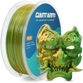 Resim GIANTARM Silk PLA Filament 1,75 mm (± 0,02 mm) 3D yazıcı için, 1 kg, 1 rulo vakumlu ambalajlı, PLA ipek benzeri iki renkli, altın + yeşil 
