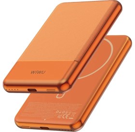 Resim Wiwu WI-P088 LED Işık Göstergeli Pd 20W Kablosuz Powerbank 5000MAH 15W Turuncu 