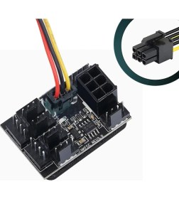 Resim Keepro 8 Kanallı Bilgisayar Fan Hız Kontrolörü Modülü DC12V Potlu 