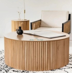 Resim dekober Doğal Natural Orta Sehpa 100 Çap 