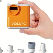 Resim VOLLYC Elektrikli Hava Pompası, 3 Kademeli Işıklı Taşınabilir Kamp Pompası, Şişme Yatak, Uyku Pedi, Havuz Yatağı, Vakum Torbası, Şişme Pompası için Uygun, Güçlü Hava Akışı, Hafif ve Taşınabilir Tasarım, Uzun Ömürlü Pil, Çoklu Mod Ayarlanabilir 