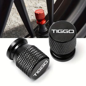 Resim 4 adet TIGGO Premium Alüminyum Alaşımlı Vana Kapakları - Dokulu Siyah & Kırmızı, Dayanıklı Araç Tekerlek Aksesuarları Geliştirilmiş Tutuş İçin 