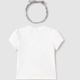Resim Mayoral Kız Bebek Saç Bantlı Tshirt Beyaz 
