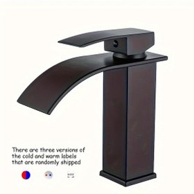 Resim Chuangyinshop Black Duş Musluğu Su Şelalesi Tek Kollu Lavabo Bataryası Banyo Mutfak Rv Uyumlu 