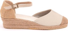 Resim Star Tombis Gerçek Elişi Bej Hasır Jüt Bantlı Günlük Kadın Espadril Handmade 
