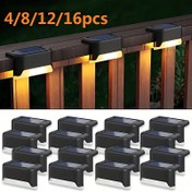 Resim Güneşli Deck Işıkları 4/8/12/16-Paket, Güneşli Çit Işıkları Veranda Merdiven Balkon Deck Yard Patio Bahçe Havuz Dekoru, Plastik Malzeme ile Güneş Pili, ≤36V Nikel Bataryalı, Kablosuz ve Sensörle Aktifleştirilmiş Aydınlatma, Noel hediyeleri, tatil ofisi, yatak odası, otel, parti, restoran dekorasyonu için mükemmel 