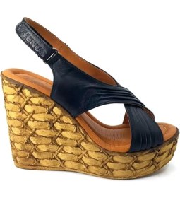 Resim Bags Shoes Venüs 2112201Y Kadın Deri Yüksek Dolgu Taban Sandalet 