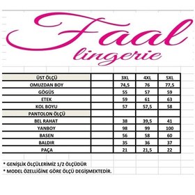 Resim Faal 8618 Kadın Uzun Kollu Dantel Detaylı Pijama Takımı-füme Füme 