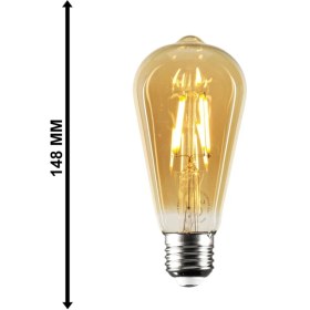 Resim Edison 6W E27 Rustik LED Sarı Ampul 